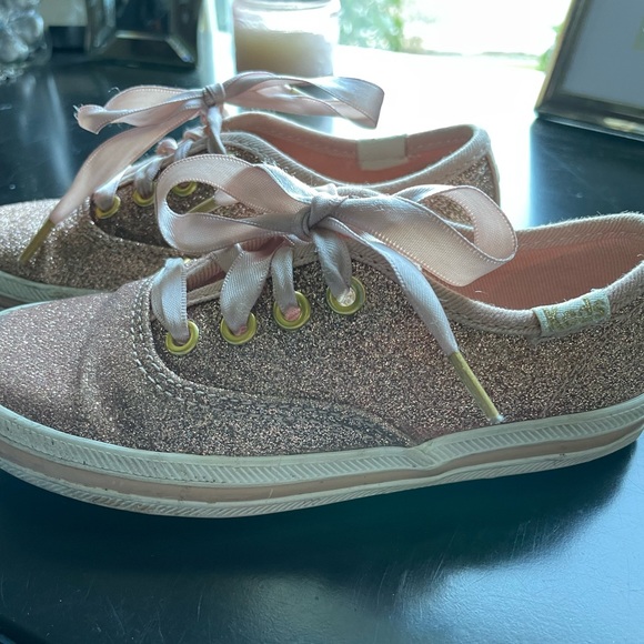 kate spade Shoes Kate Spadekeds Rose Gold Tennis Shoes Poshmark